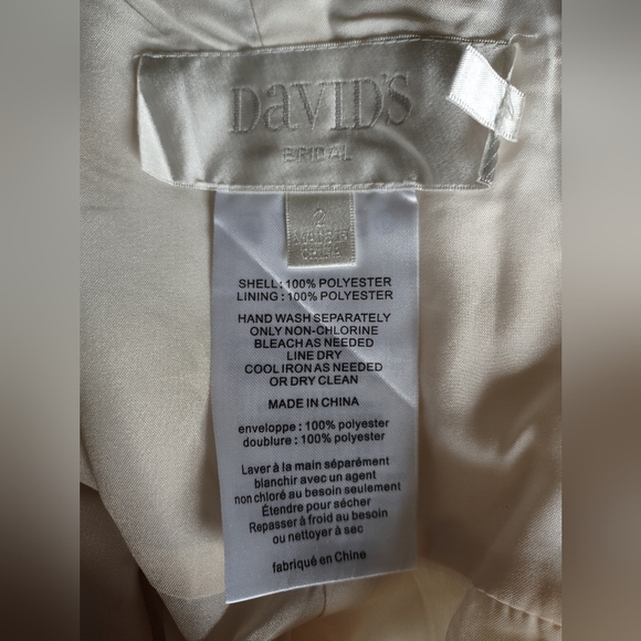 David's Bridal Strapless Floral Lace Dress With Full Skirt Size 2 - Picture 12 of 12